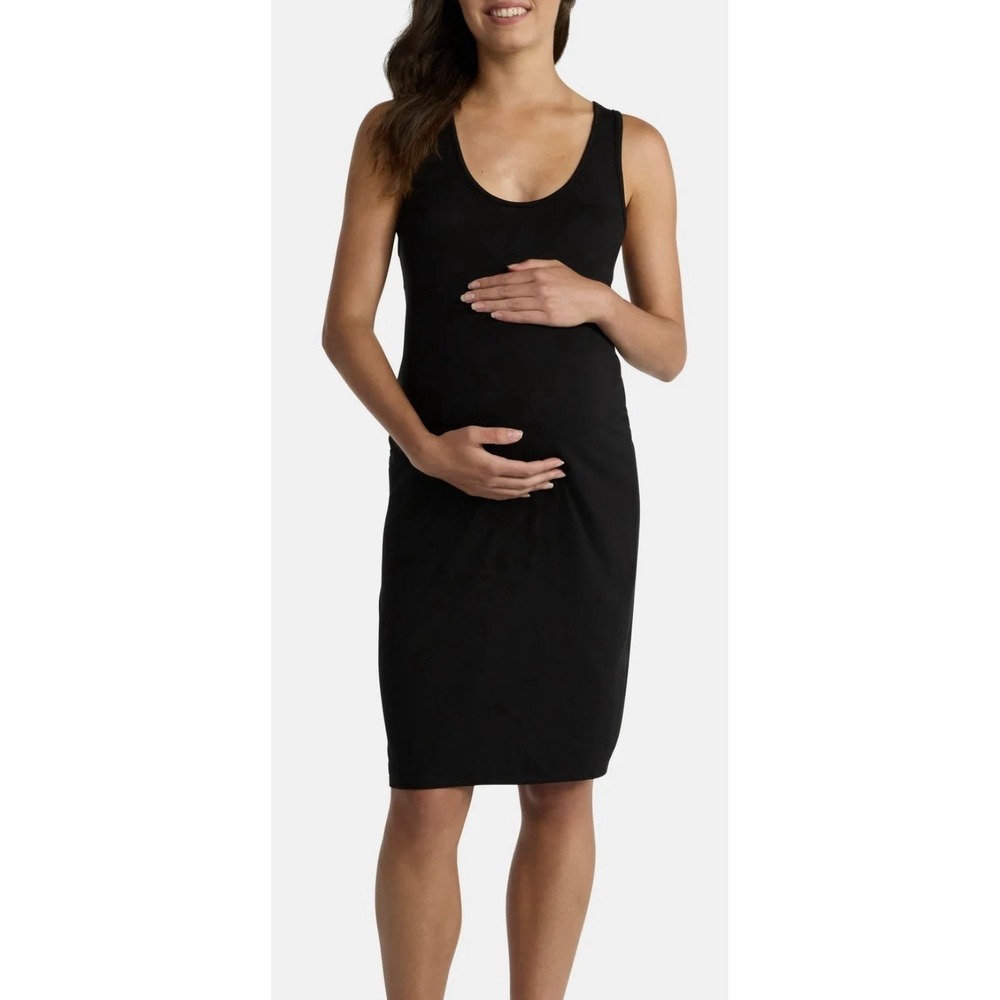 Time and Tru‎ Maternity Sleeveless Shirred Tank Dress – Black – Size XL – NWT